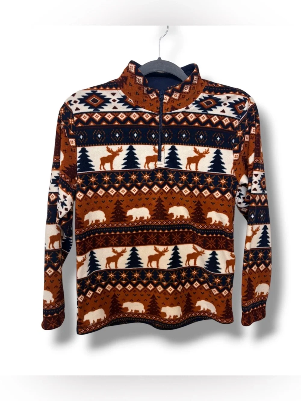 Kids Henley Pullover Cozy Sweater Striped 10/12
